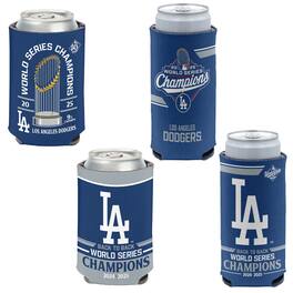 WinCraft - Los Angeles Dodgers Back-To-Back World Series Champions Four-Pack 12oz. Can & Slim Can Cooler Set - Multicolor