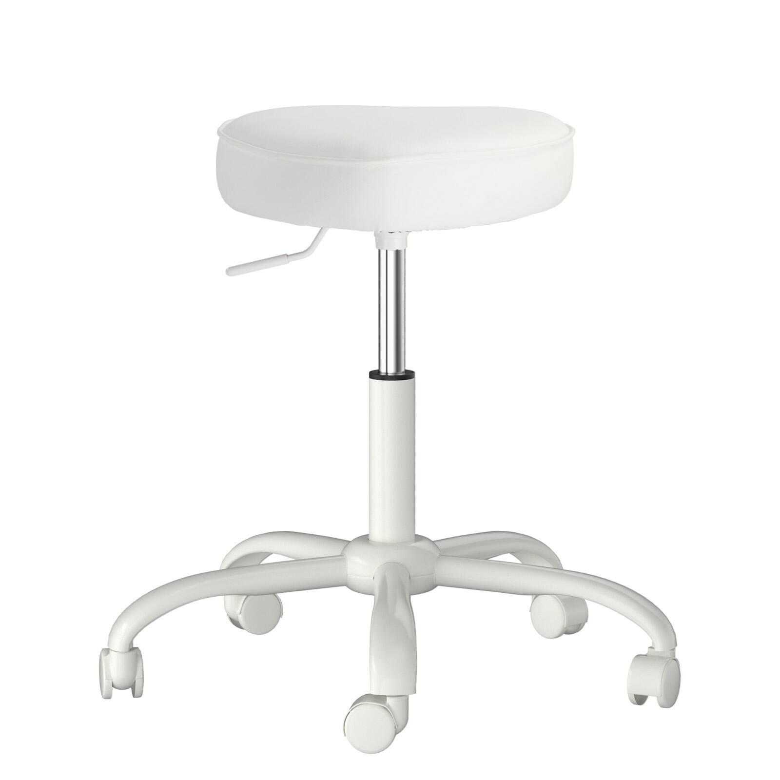 Alt View 4. Winado - Rolling Stool with Wheels, Hydraulic Massage Chair, Heart-Shaped Adjustable Salon Stool, Swivel Stools for Hair Stylist - White.
