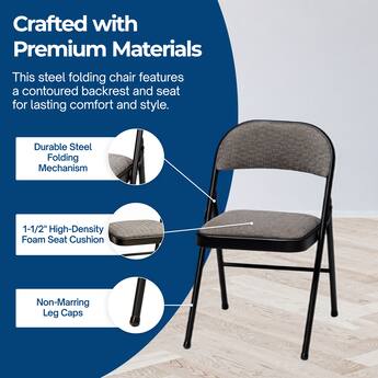 MECO Sudden Comfort Deluxe Metal Fabric Padded Folding Chair Set MECO Sudden Comfort Deluxe Metal Fabric Padded Folding Chair Set