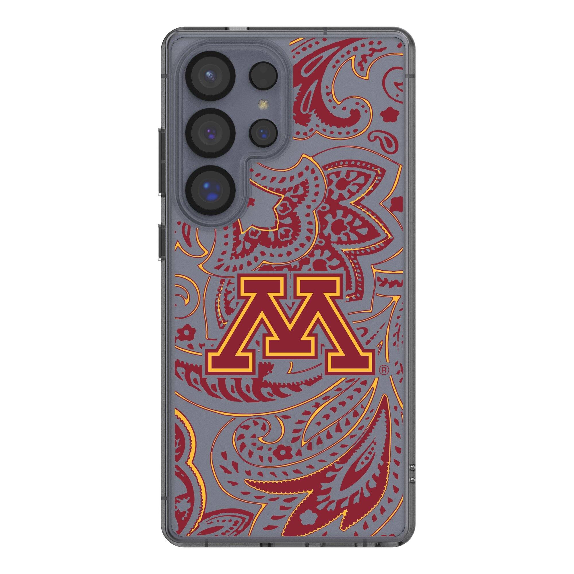 Front. Keyscaper - Minnesota Golden Gophers Paisley Galaxy Clear Case - S25 Ultra - Multicolor.