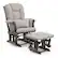 Front. Storkcraft - Tuscany Glider and Ottoman - Espresso/Taupe Swirl.