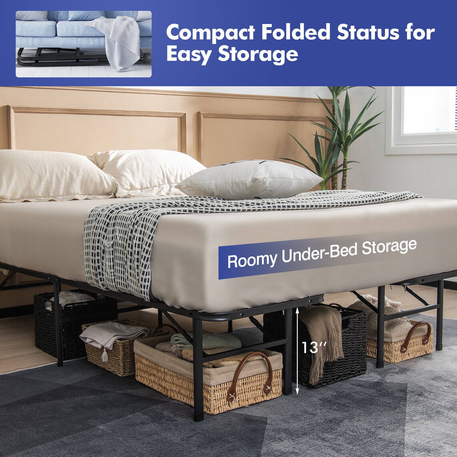 Compact Folded Status for Easy Storage, Roomy Under-Bed Storage, 13"
