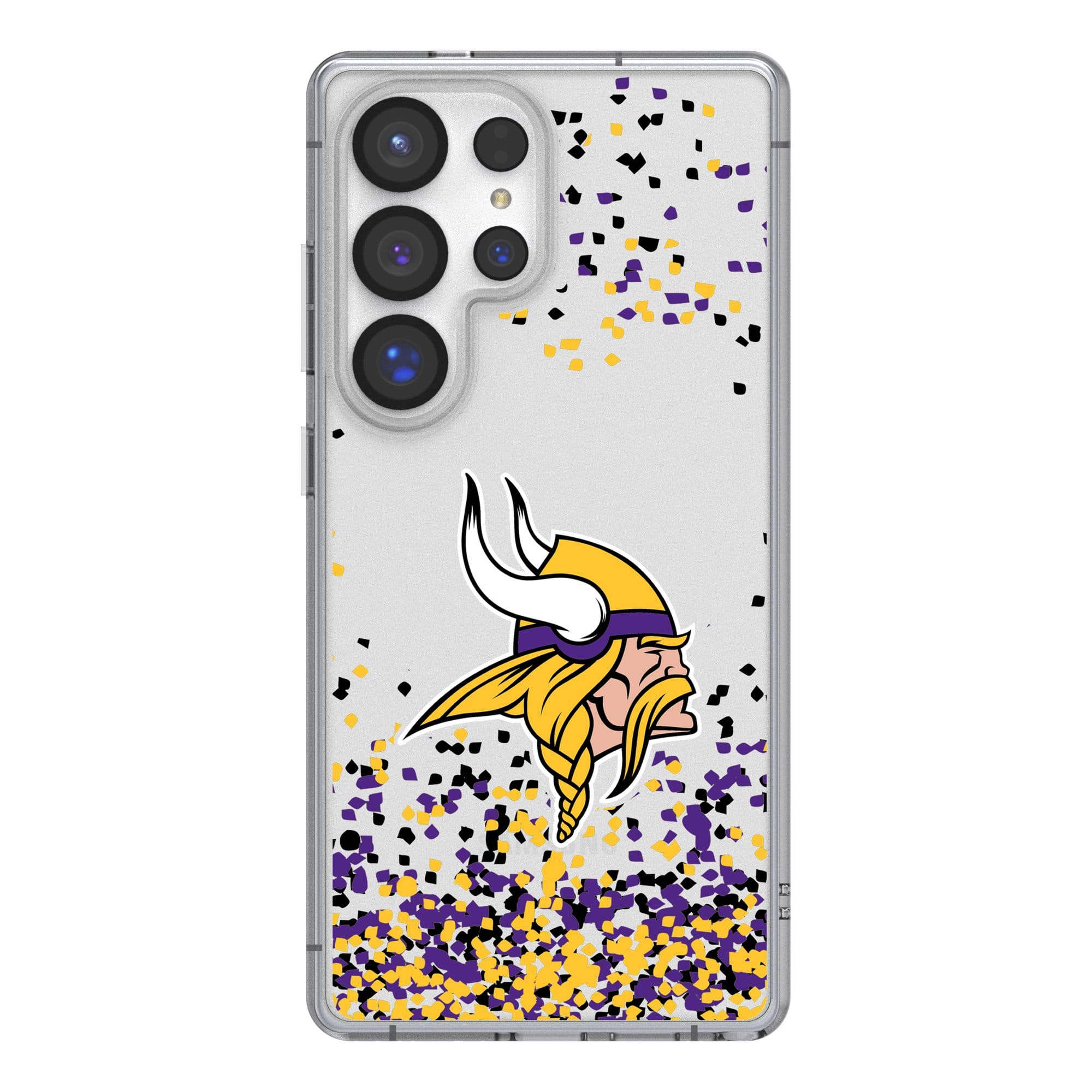 Keyscaper - NFL - Minnesota Vikings Galaxy Clear Case with Confetti Design - S22 - Multicolor