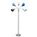 Front. Simple Designs - Simple Designs 5 Light Adjustable Gooseneck Floor Lamp - Silver/Blue Shades.
