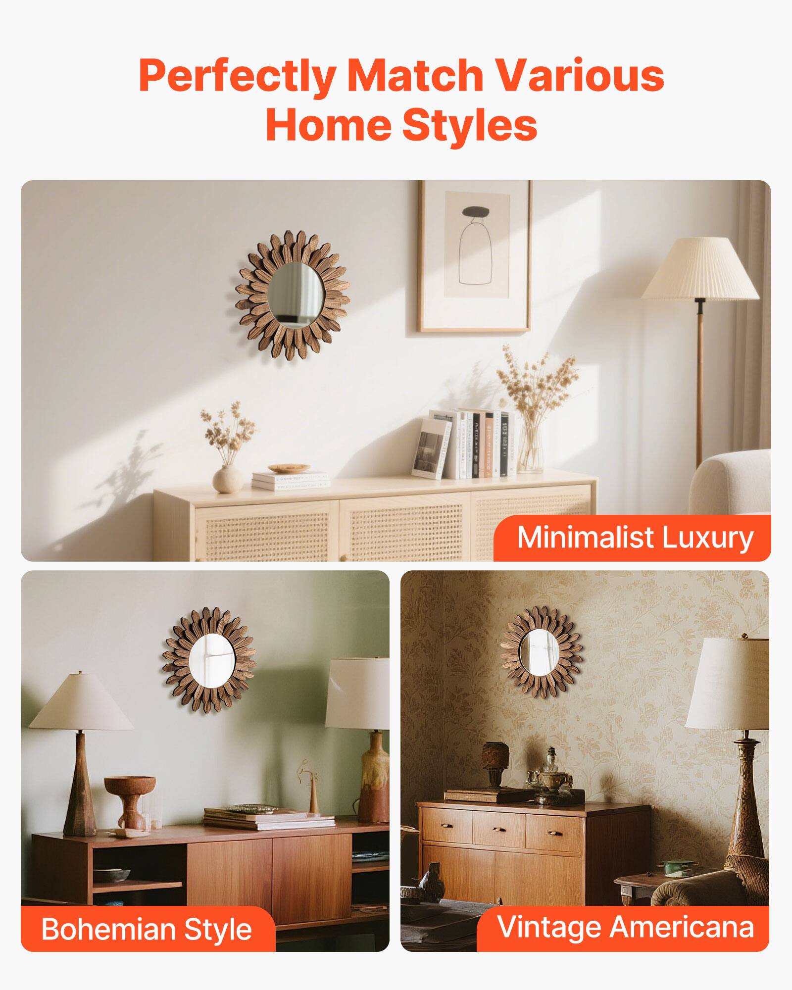 Perfectly Match Various Home Styles

Minimalist Luxury

Bohemian Style

Vintage Americana