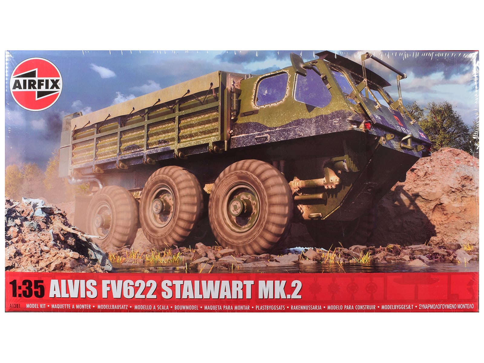 Level 3 Model Kit Alvis FV622 Stalwart Mk.2 Military Truck with 3 Scheme Options 1/35 Scale Plastic Model Kit by Airfix - Green