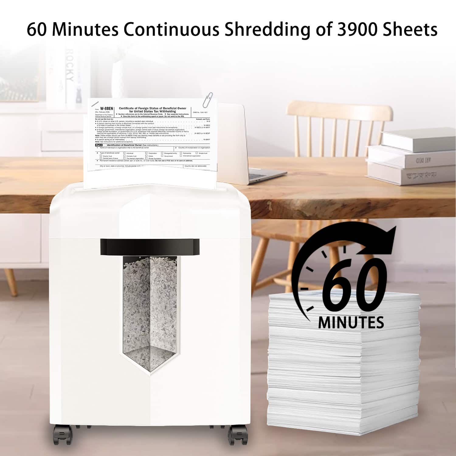 Bonsaii Micro Cut Shredder shredding up to 12 Sheets, P 4 Security