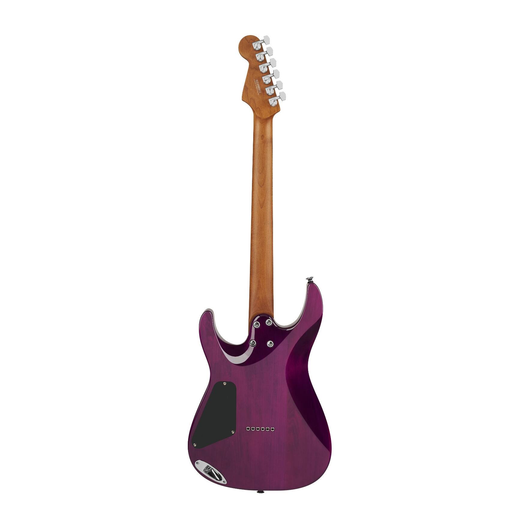 Angle. Charvel - Charvel Pro-Mod Plus DK24 HH HT EB QM Electric Guitar (Violet Radiance).