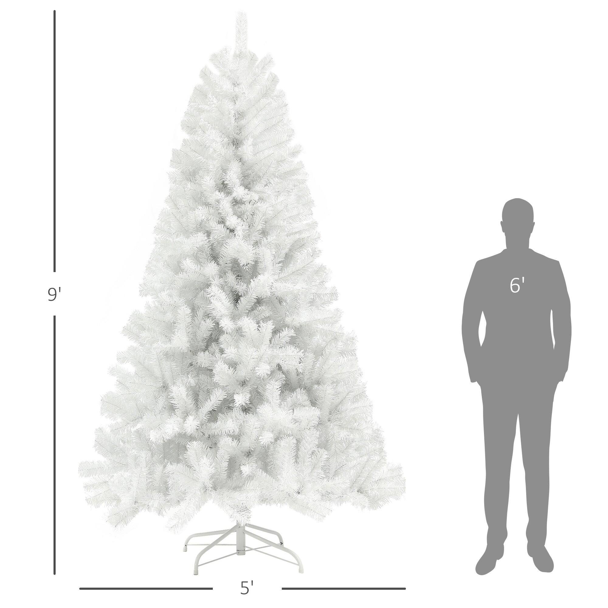 Left. BreeBe - 9ft Tall Artificial Christmas Tree - White.