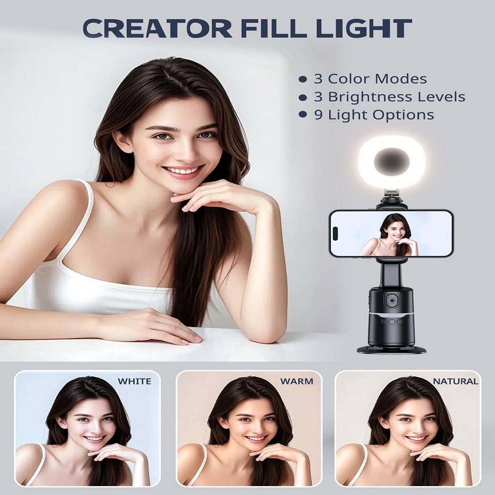 CREATOR FILL LIGHT

- 3 Color Modes
- 3 Brightness Levels
- 9 Light Options

WHITE  
WARM  
NATURAL