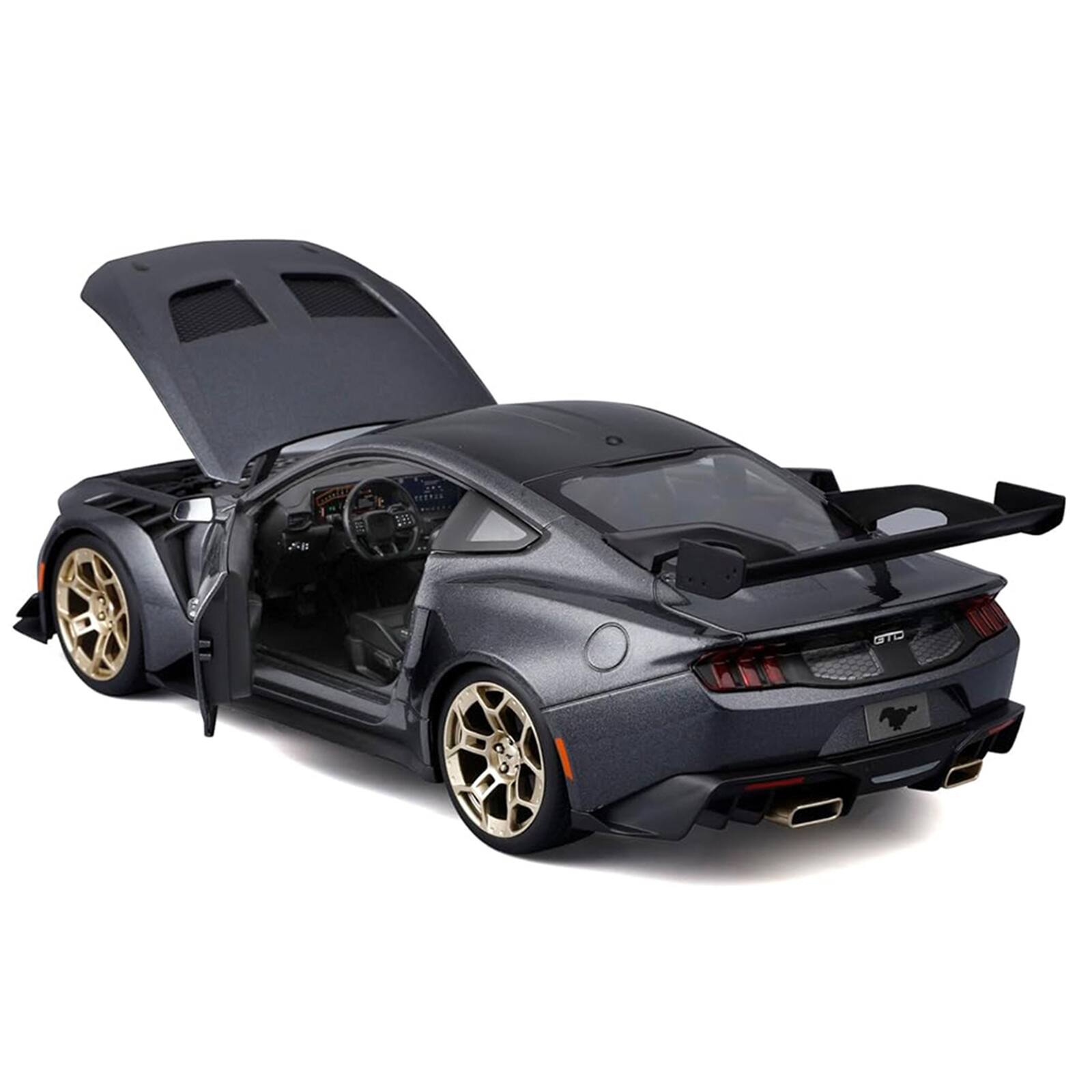 Alt View 2. Maisto - 2025 Ford Mustang GTD Dark Gray Metallic with Black Top "Special Edition" Series 1/18 Diecast Model Car by Maisto.