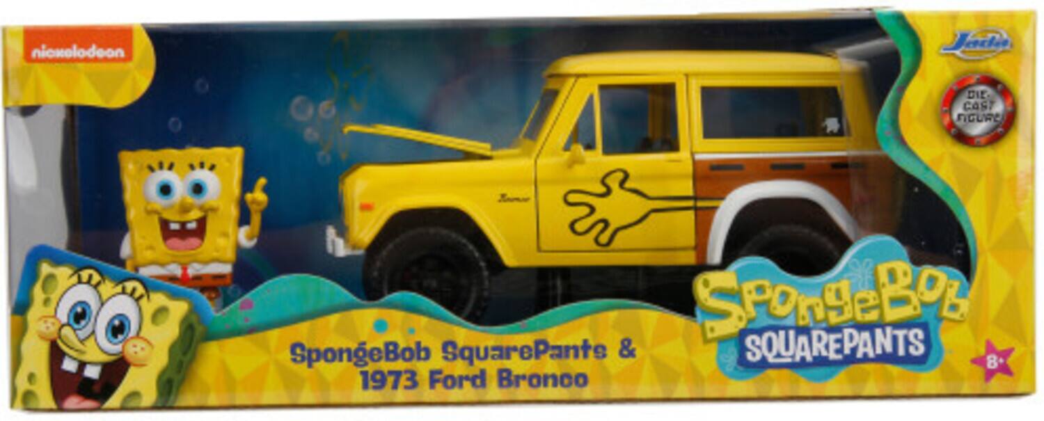 JADA 　スポンジ・ボブ　 SquarePants Ford Bronco Jada 1973 Ford Bronco & SpongeBob Figure 