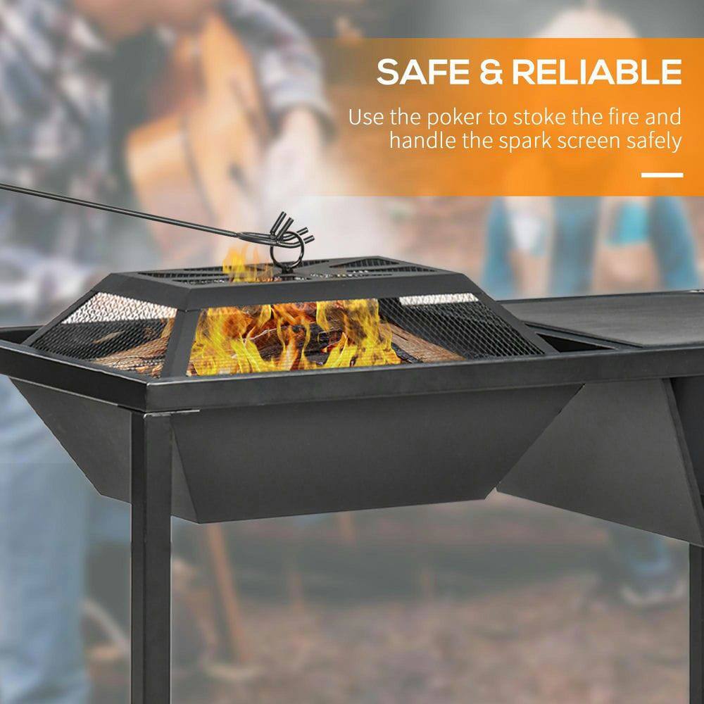 SAFE & RELIABLE  
Use the poker to stoke the fire and handle the spark screen safely