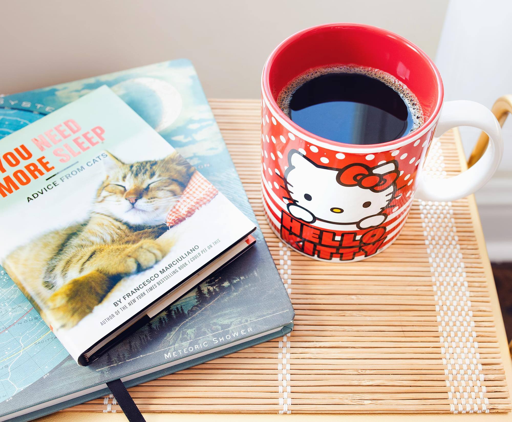 You Need More Sleep: Advice from Cats  
by Francesco Marciuliano  
Author of the New York Times Bestselling Book "Lookout for This"  
Meteoric Shower  

Hello Kitty