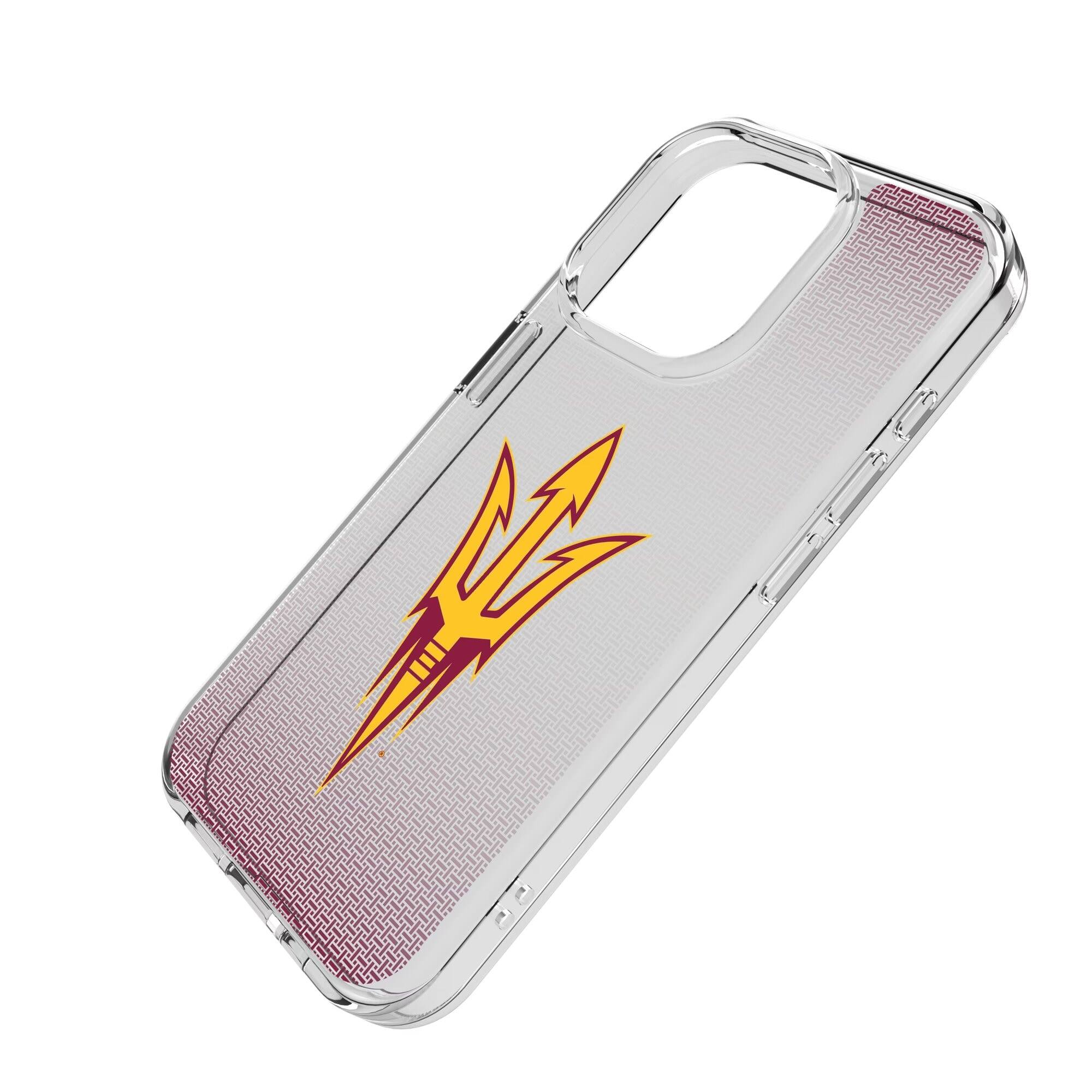 Alt View 1. Keyscaper - Arizona State Sun Devils Linen Logo iPhone Clear Case - 16 Pro Max - Multicolor.