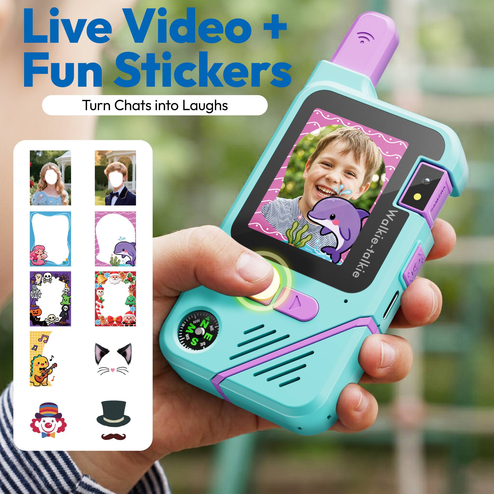 Live Video + Fun Stickers  
Turn Chats into Laughs  

GAMERA Walkie-talkie