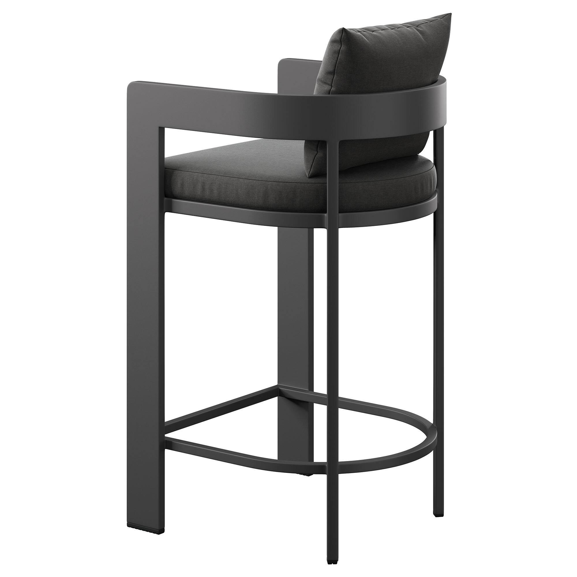 Alt View 3. Modway - Tahoe Outdoor Patio Aluminum Bar Chair by Modway - Charcoal.