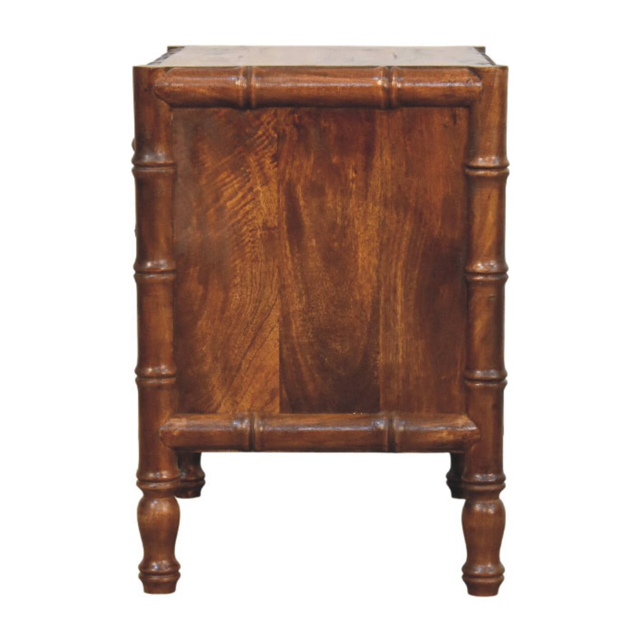 Alt View 3. Artisan Furniture - Artisan Furniture Solid Wood Bamboo Framed Bedside Table, 2 Drawers, Brown - Brown.
