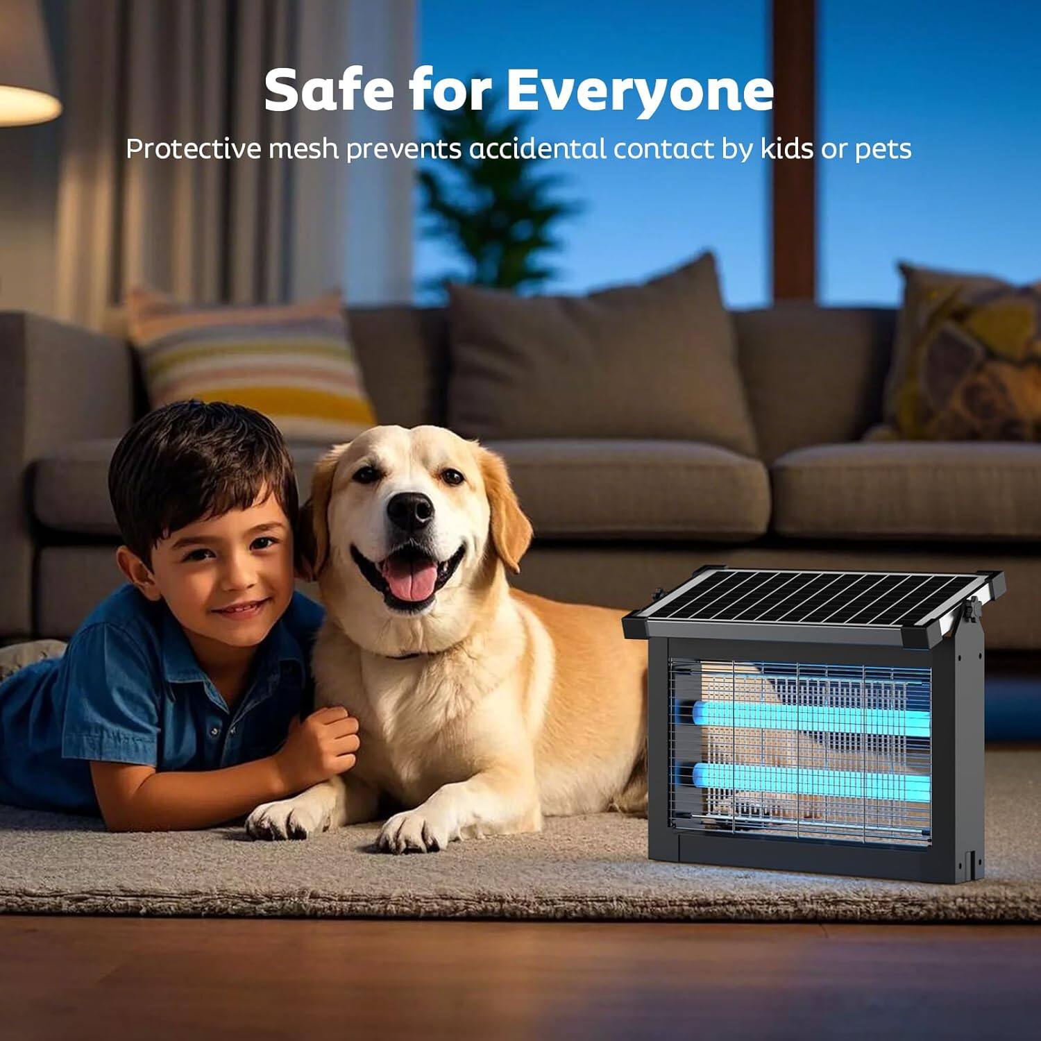 Safe for Everyone  
Protective mesh prevents accidental contact by kids or pets