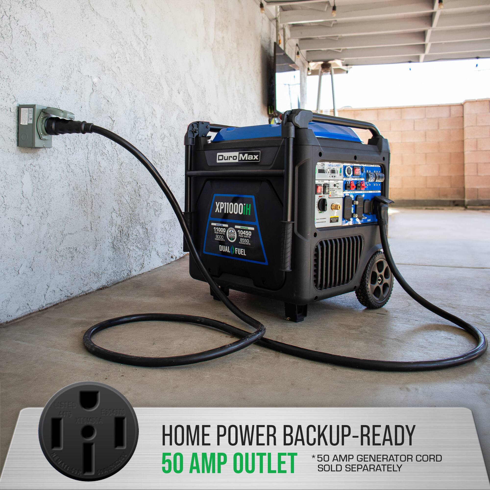 Duro Max - XP11000iH 11000 - 10450 - DUAL FUEL - 50 AMP HOME POWER OUTLET BACKUP-READY *50 AMP GENERATOR CORD SOLD SEPARATELY