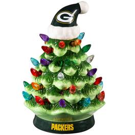 Evergreen Enterprises - Green Bay Packers 8" Light Up Ceramic LED Christmas Tree - Multicolor