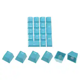Unique Bargains - 17 Key PBT Keycap Set OEM Profile Backlit Double Shot 60% for Keys Mechanical Keyboard Layout - Blue