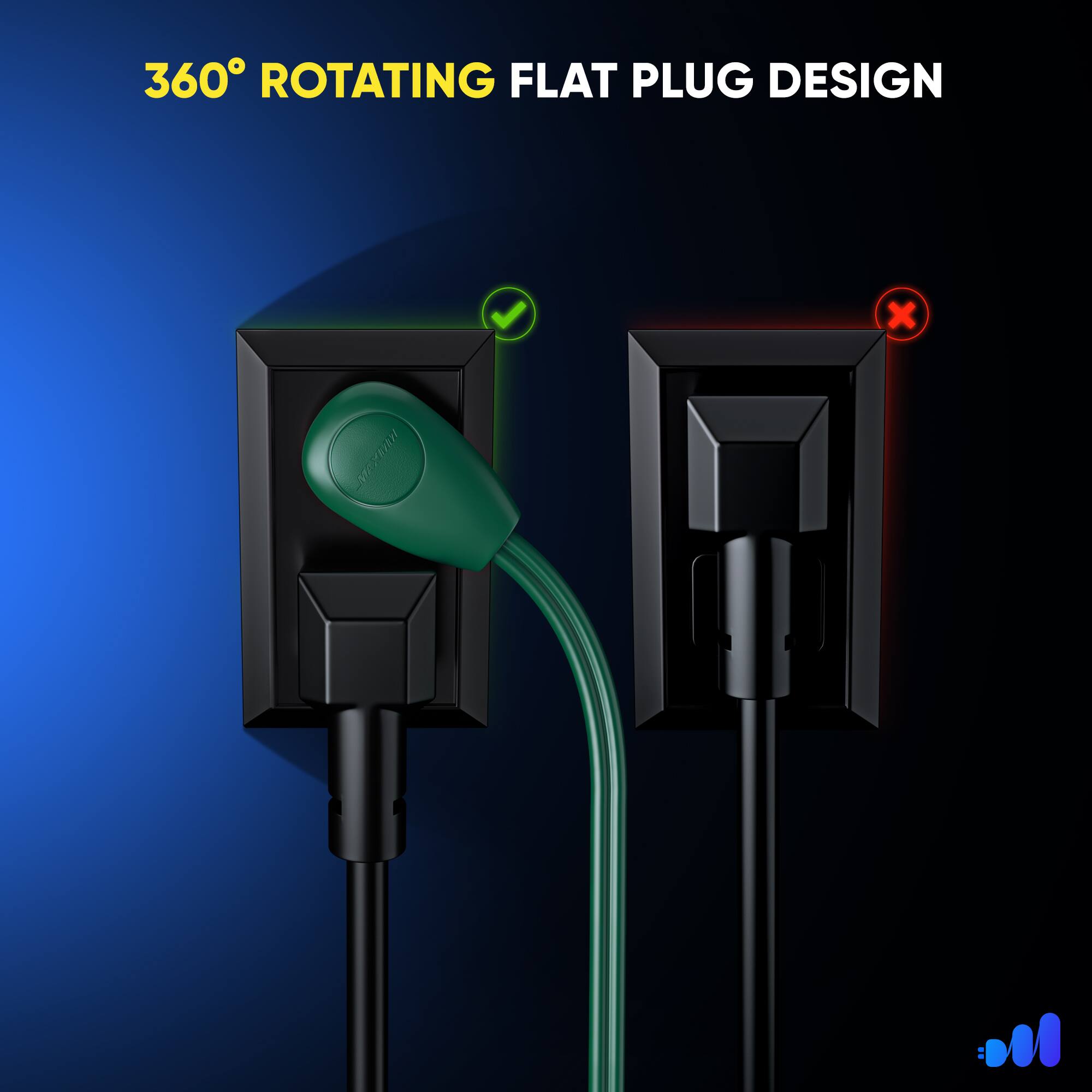 360° ROTATING FLAT PLUG DESIGN