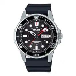 Casio - Men’s Dial Solar Stainless Steel Outdoor Watch - MTP-S110-1AVCF - Black