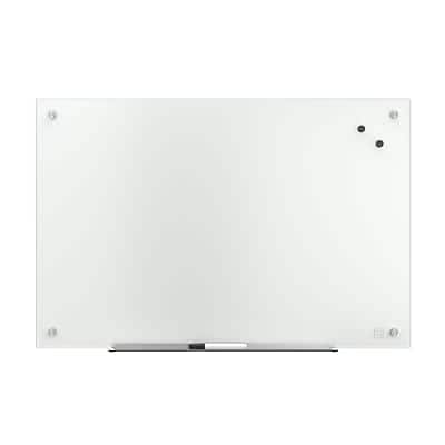 Front. TRU RED - Magnetic Tempered Glass Dry Erase Board, 3' x 2' - White.