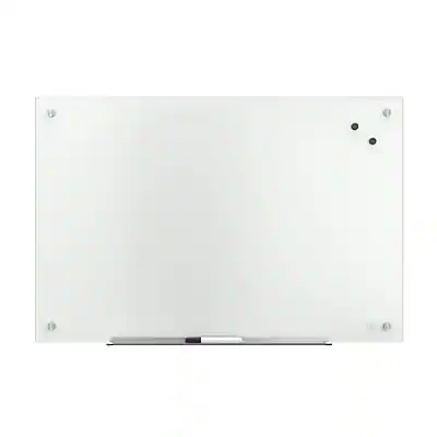 Front. TRU RED - Magnetic Tempered Glass Dry Erase Board, 3' x 2' - White.
