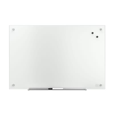 TRU RED - Magnetic Tempered Glass Dry Erase Board, 3' x 2' - White