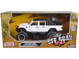 Motormax - 2021 Jeep Gladiator Rubicon Off-Road Pickup Truck Top "Off Road" Series 1/27 - White With Black