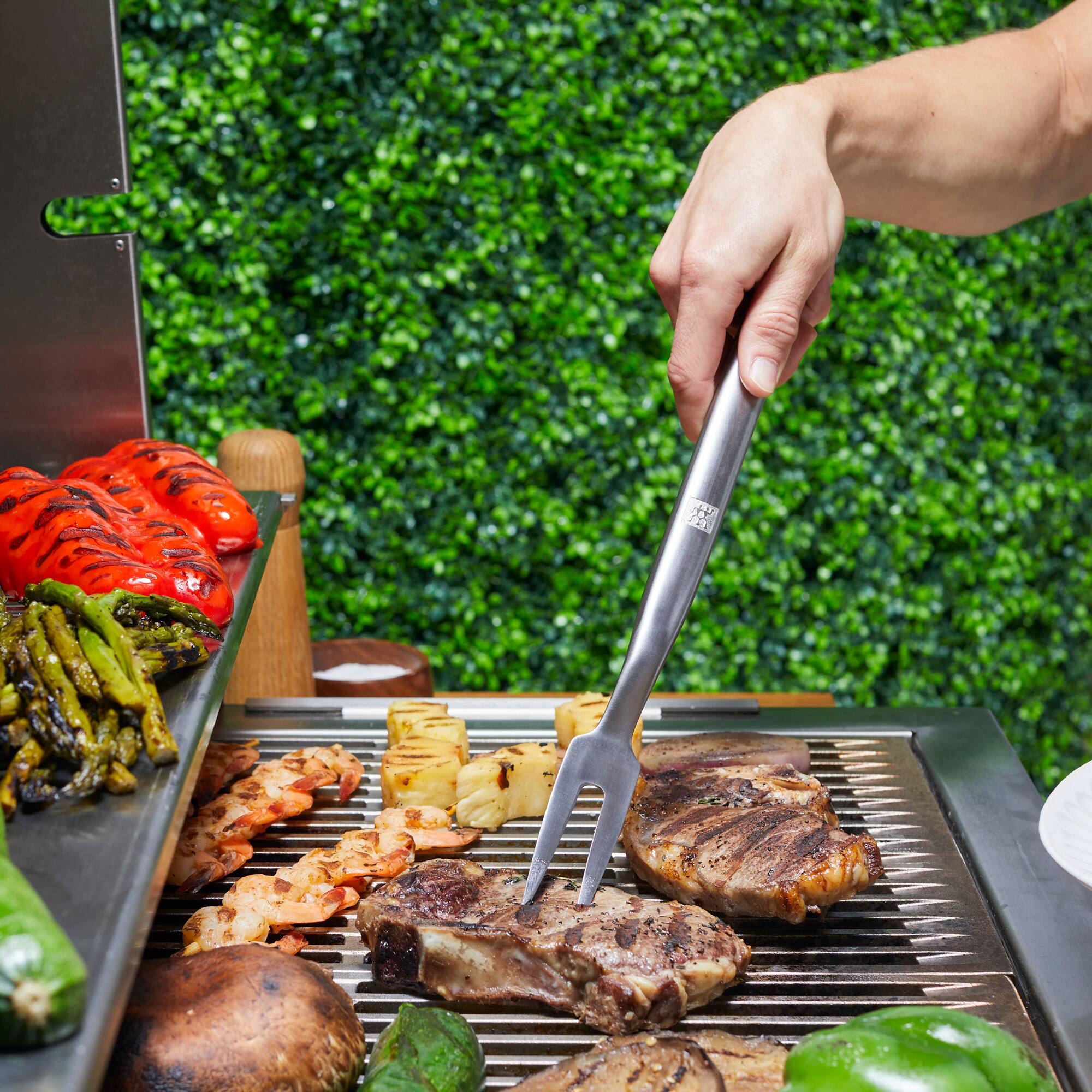 Alt View 3. ZWILLING - ZWILLING BBQ+ Stainless Steel Grill Meat Fork - Stainless Steel.
