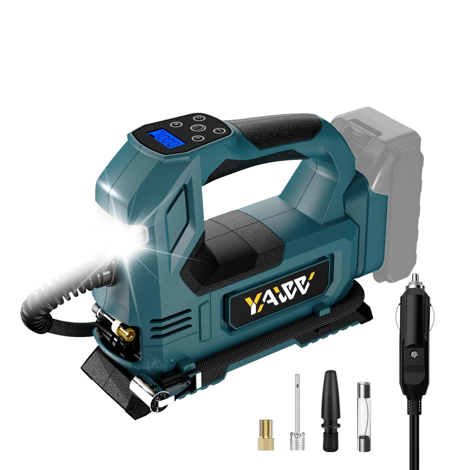 JETRANSPORT - Cordless Tire Inflator Air Compressor For Milwaukee M18 160psi Portable Led Light Handheld Pump With Digita - FOR MAKITA