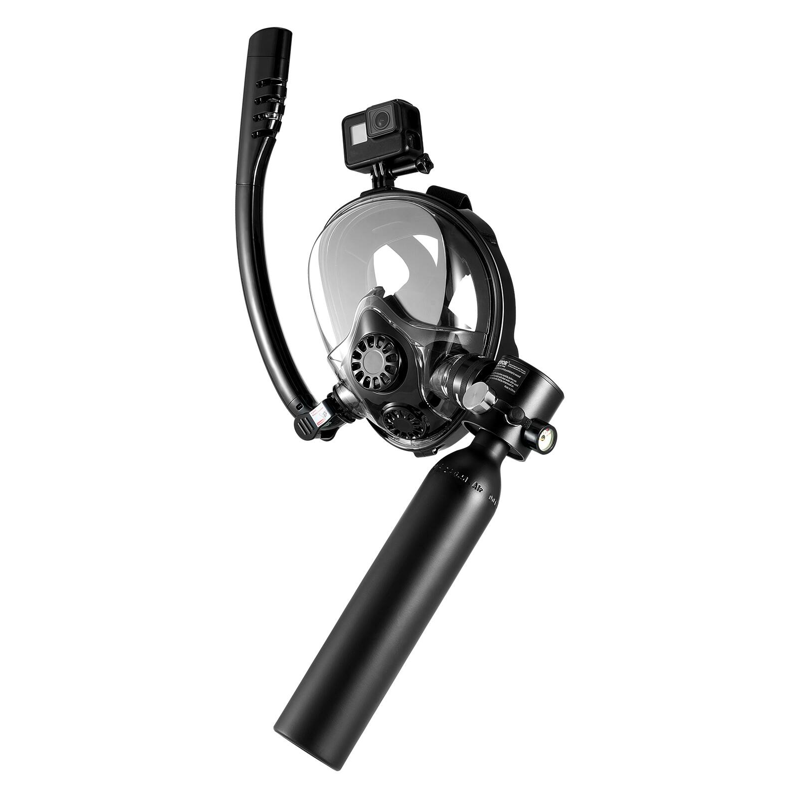 Alt View 5. VEVOR - Scuba Tank, 0.5L Portable Scuba Diving Tank, Diving Oxygen Cylinder Supports 5-10 Minutes Underwater Breathing - Black.