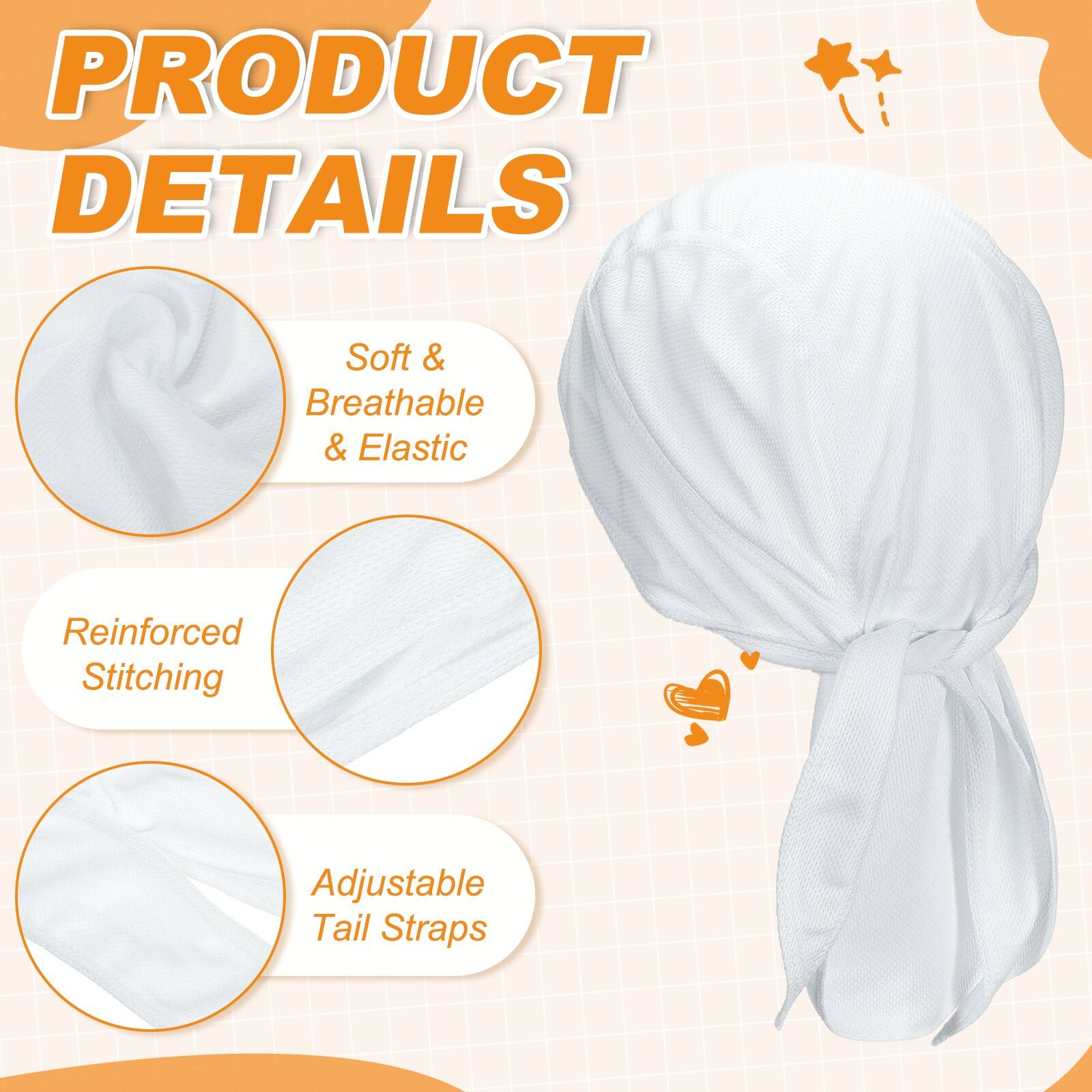 PRODUCT DETAILS

- Soft & Breathable & Elastic
- Reinforced Stitching
- Adjustable Tail Straps