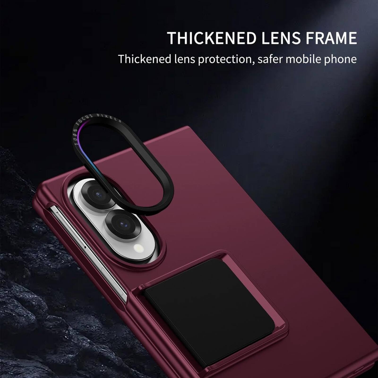 THICKENED LENS FRAME  
Thickened lens protection, safer mobile phone  

FOCUS PIXELS 100%