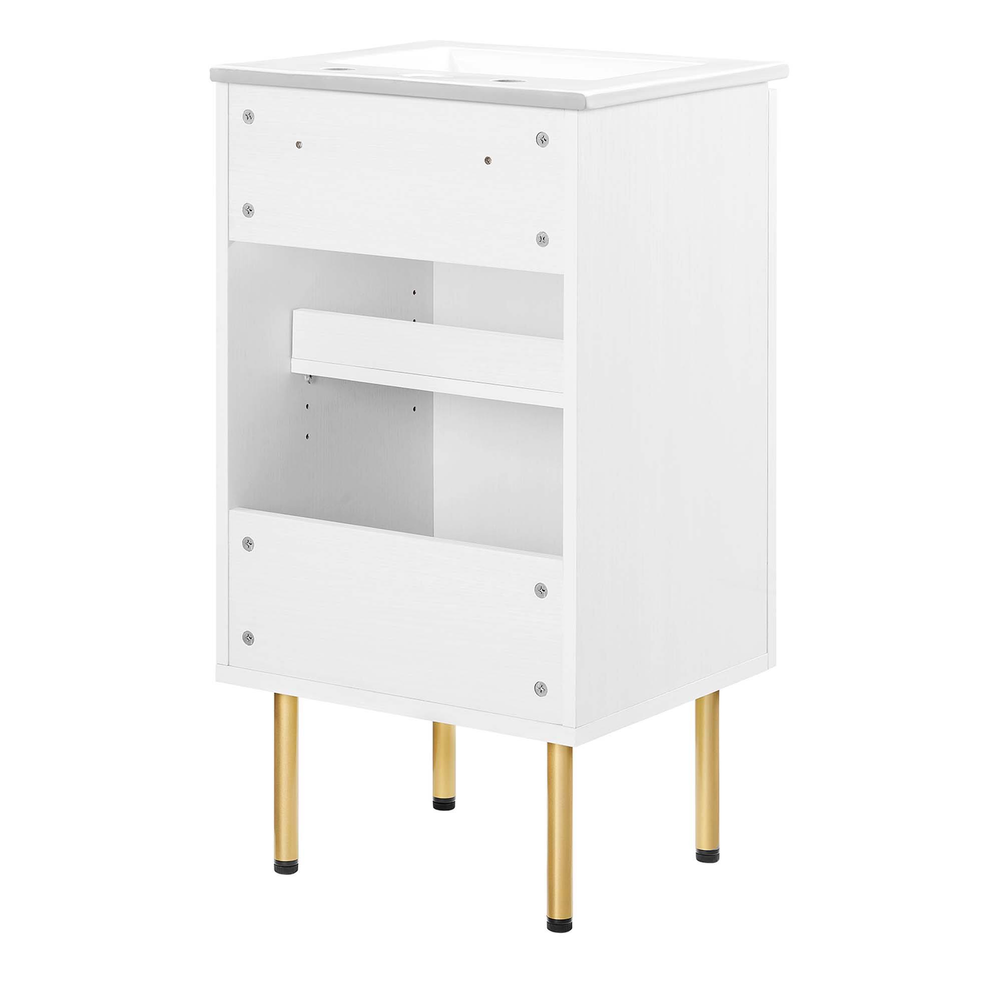 Alt View 5. Modway - Chaucer Bathroom Vanity with White Basin Included by Modway - White White.