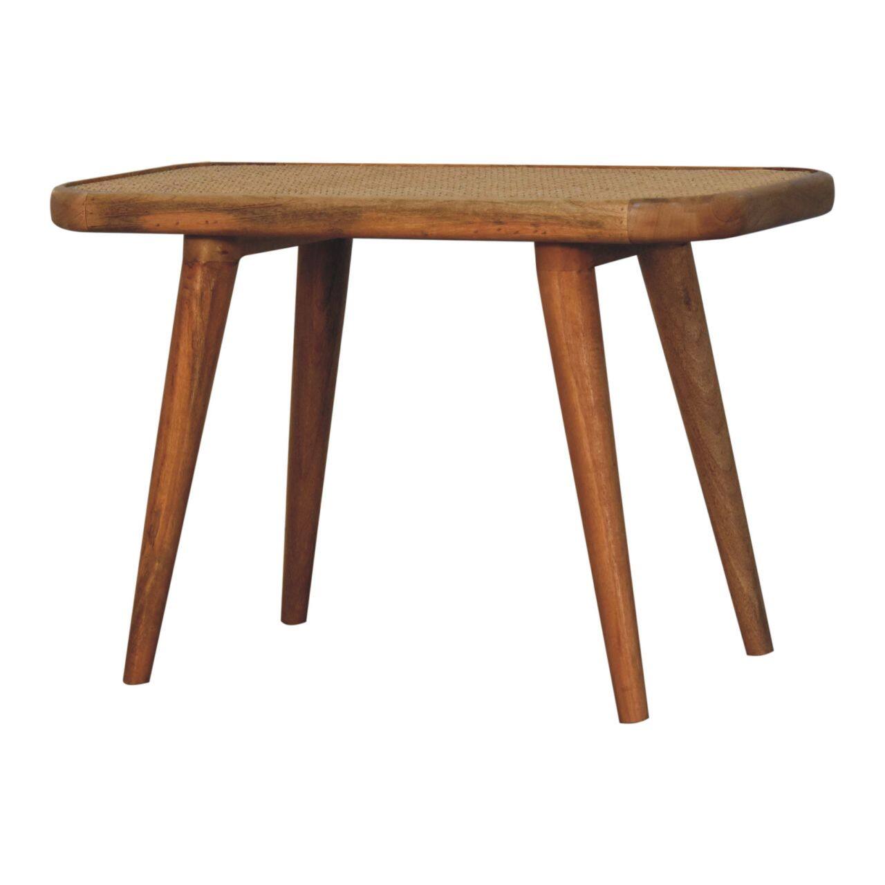 Left. Artisan Furniture - Artisan Furniture Solid Wood Larissa Rattan Bench, Brown - Brown.