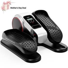 HARISON - Under Desk Elliptical Machine for Seniors, Mini Elliptical with 12-Level Magnetic Resistance (BBE305) - Silver