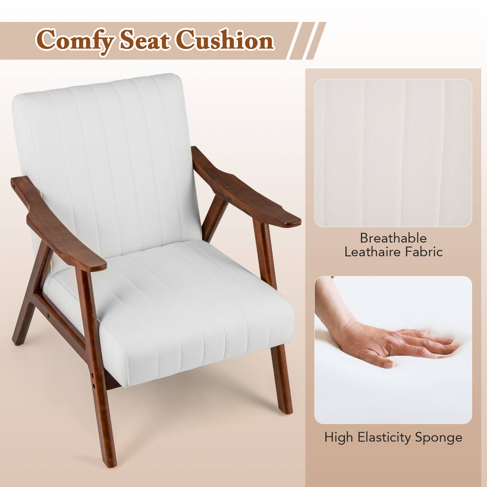 Comfy Seat Cushion
Breathable Leathaire Fabric
High Elasticity Sponge