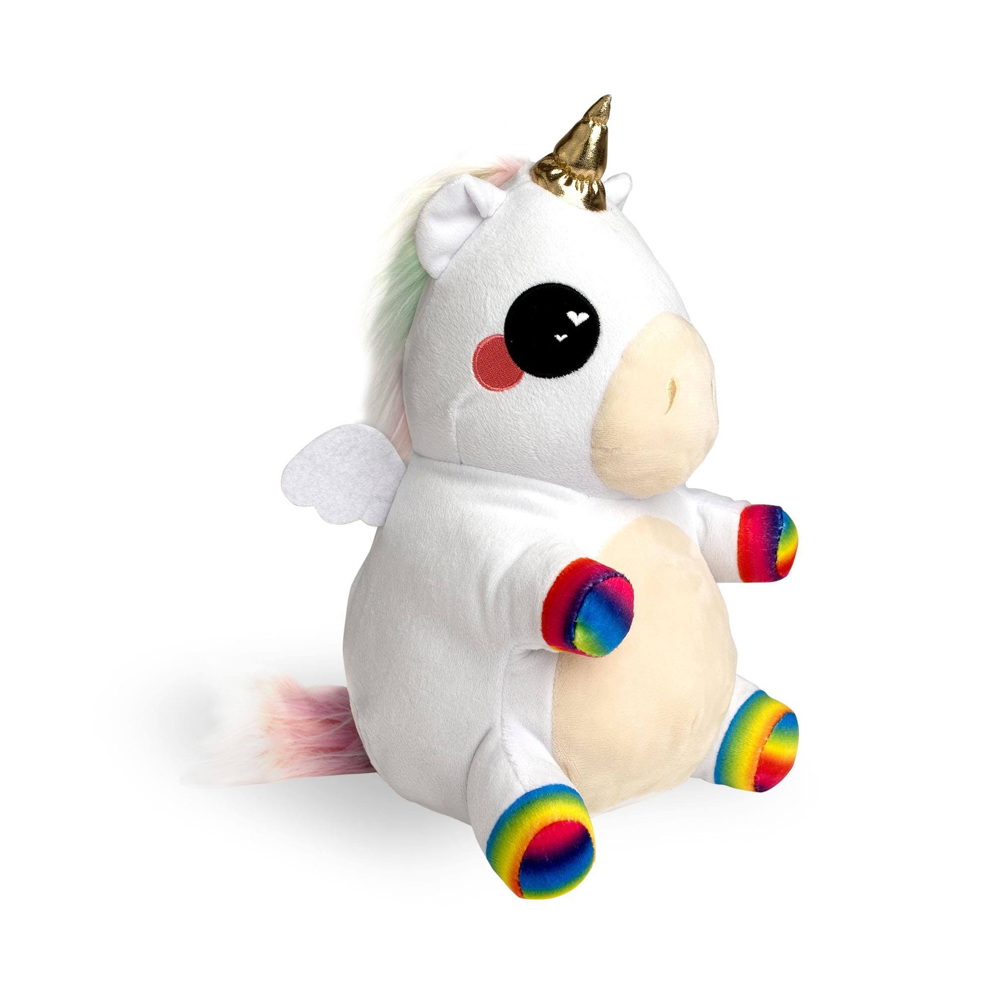 Alt View 1. Seven20 - Glitter Galaxy 9 Inch Talk Back Unicorn Plush - White.