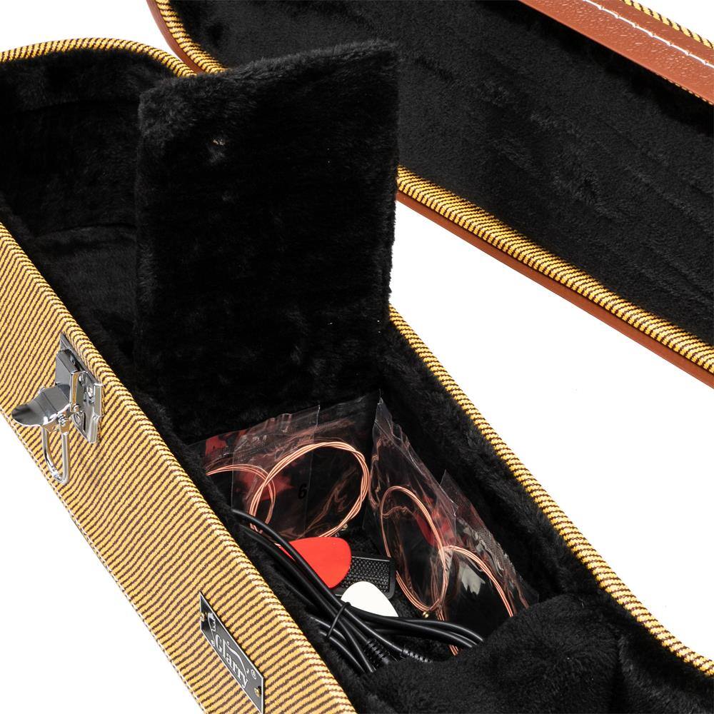 Left. Winado - Glarry PVC Folk Guitar Hardshell Carry Hard Case Flat Fit Acoustic Guitar.