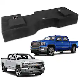 NVX - 2014-2018 Silverado/Sierra Crew Cab - Custom-Fit Empty Dual 10" Sealed Subwoofer Enclosure - Black