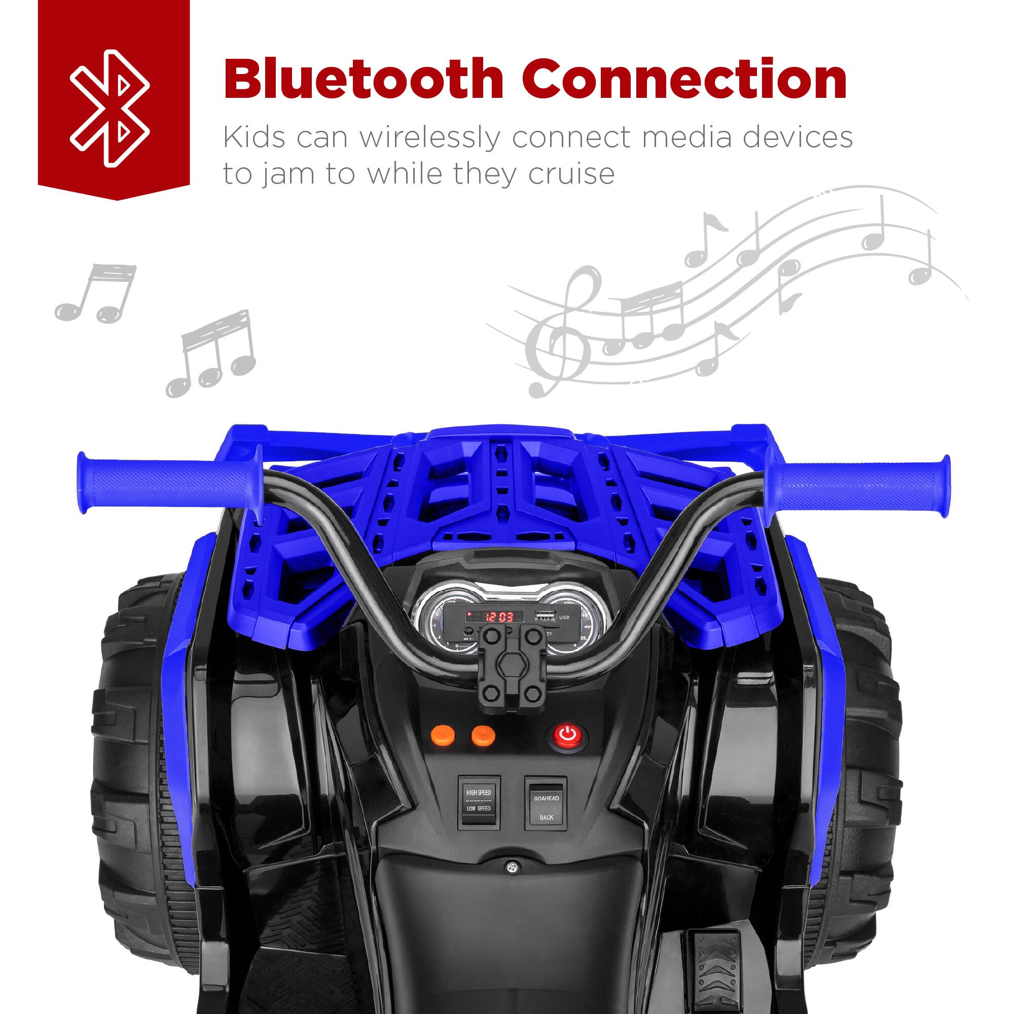 Bluetooth Connection  
Kids can wirelessly connect media devices to jam to while they cruise