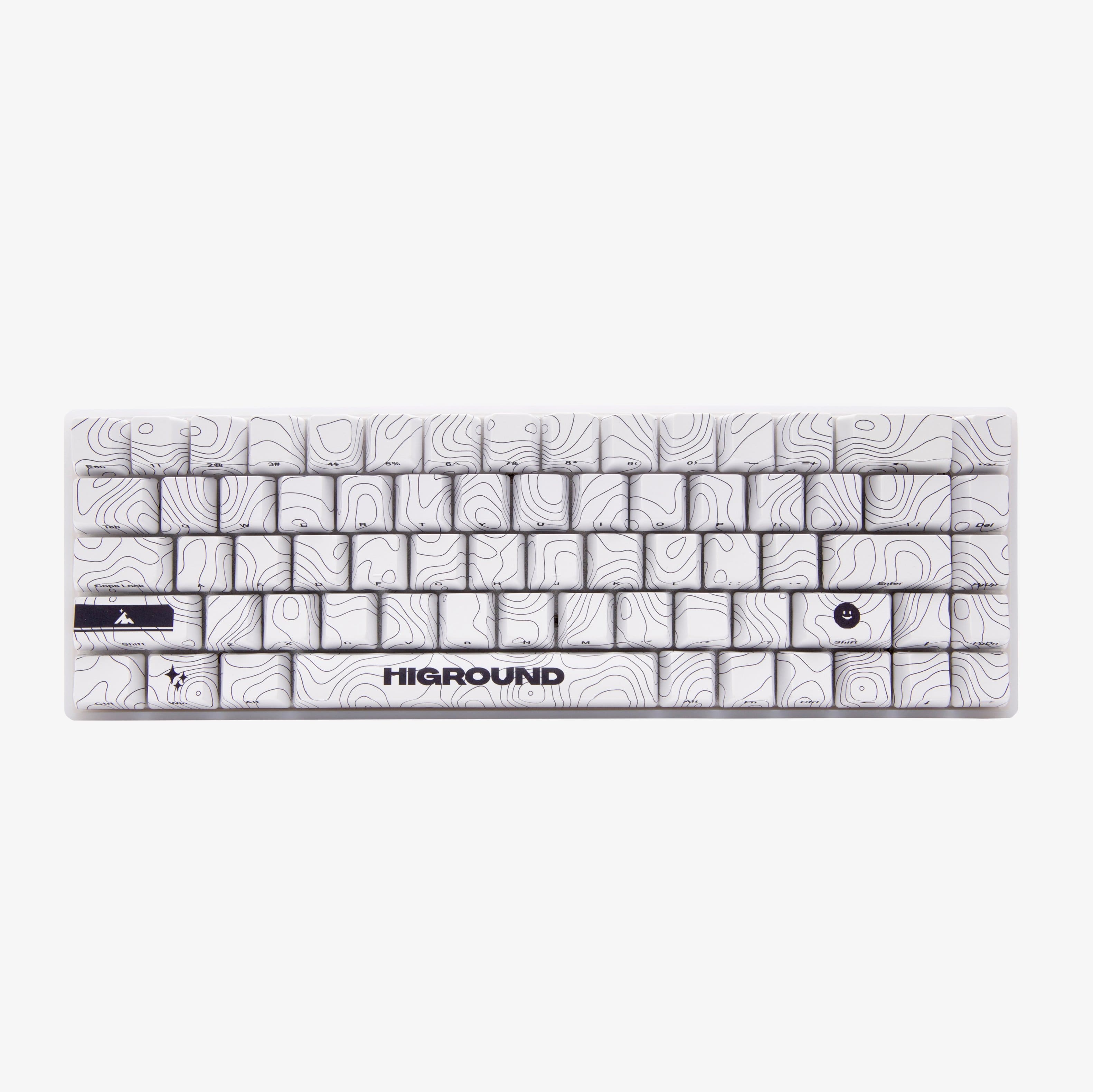 Higround - Basecamp 65 65% Wired Mechanical Lubed Flame Linear Switch Gaming Keyboard with RGB Backlighting - Snow Stone - Front_Zoom