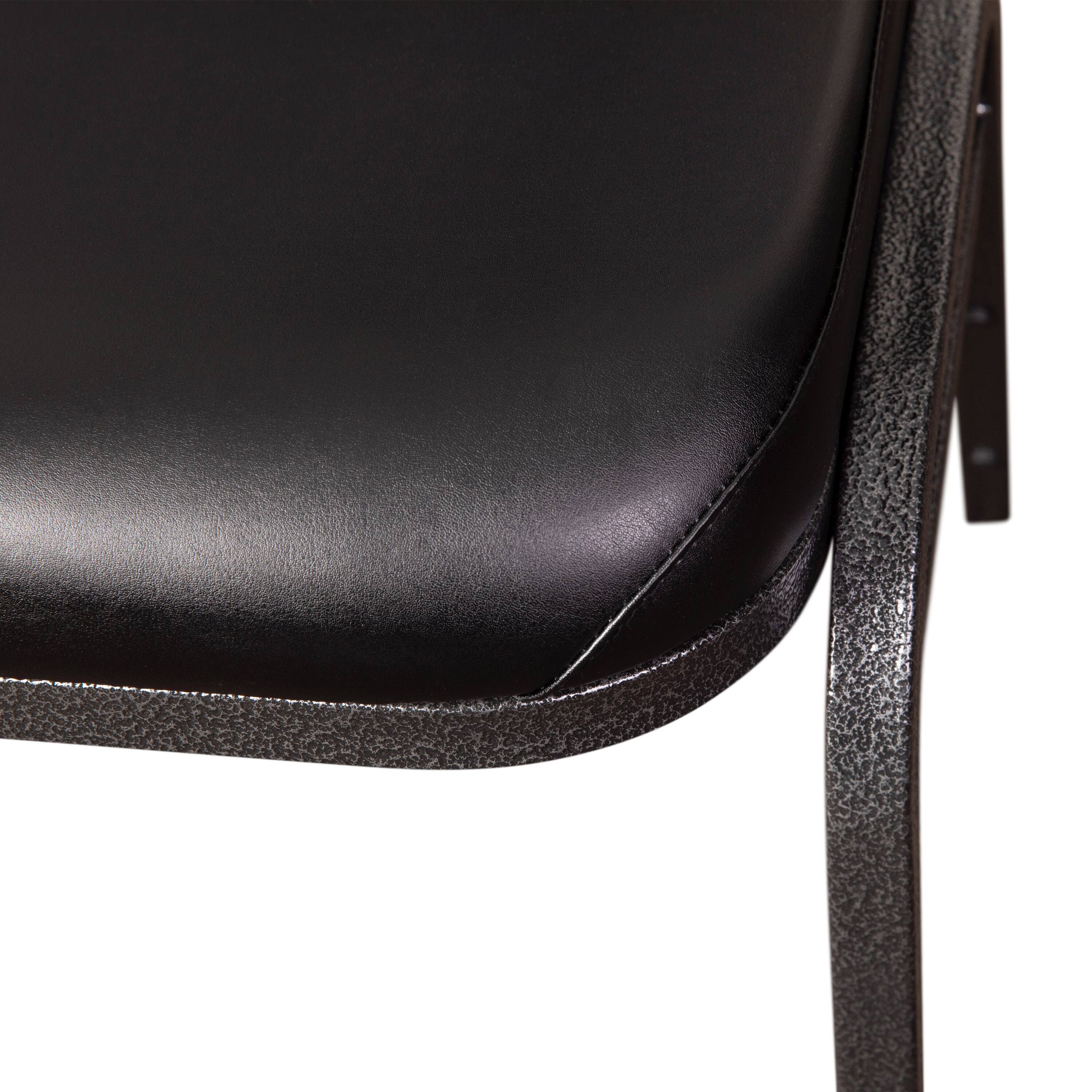 Alt View 10. Emma + Oliver - Dymoke Versatile Dome Back Stacking Banquet Chair - Black Vinyl/Silver Vein Frame.