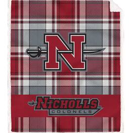 Pegasus - Nicholls State Colonels 50" x 60" Bold Plaid Ultra Soft Sherpa Blanket - Multicolor