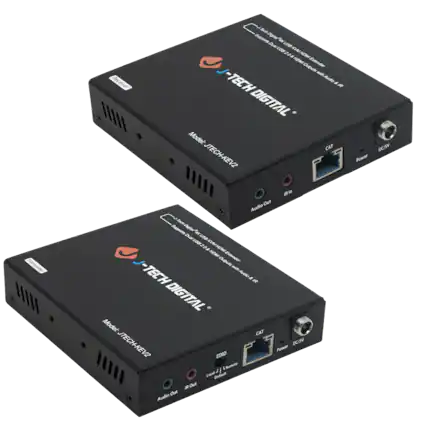 Receiver A St Supports Or So Dua LSE UISE KM 208 a HOM HOMY Extender Qututs -TECH Audo & DIGITAL Model: CAT JTECH-KEV2 Power DC/SV Transmter i Out Audio A O Sa Digital FI Au USE UISO V 208 HEMY NOM Extender Oubuts J-TECH - Audto a R DIGITAL Model: CAT JTECH-KEV2 DOSV Power EDID 4 N Loca J Defnt DE Out Out Audio