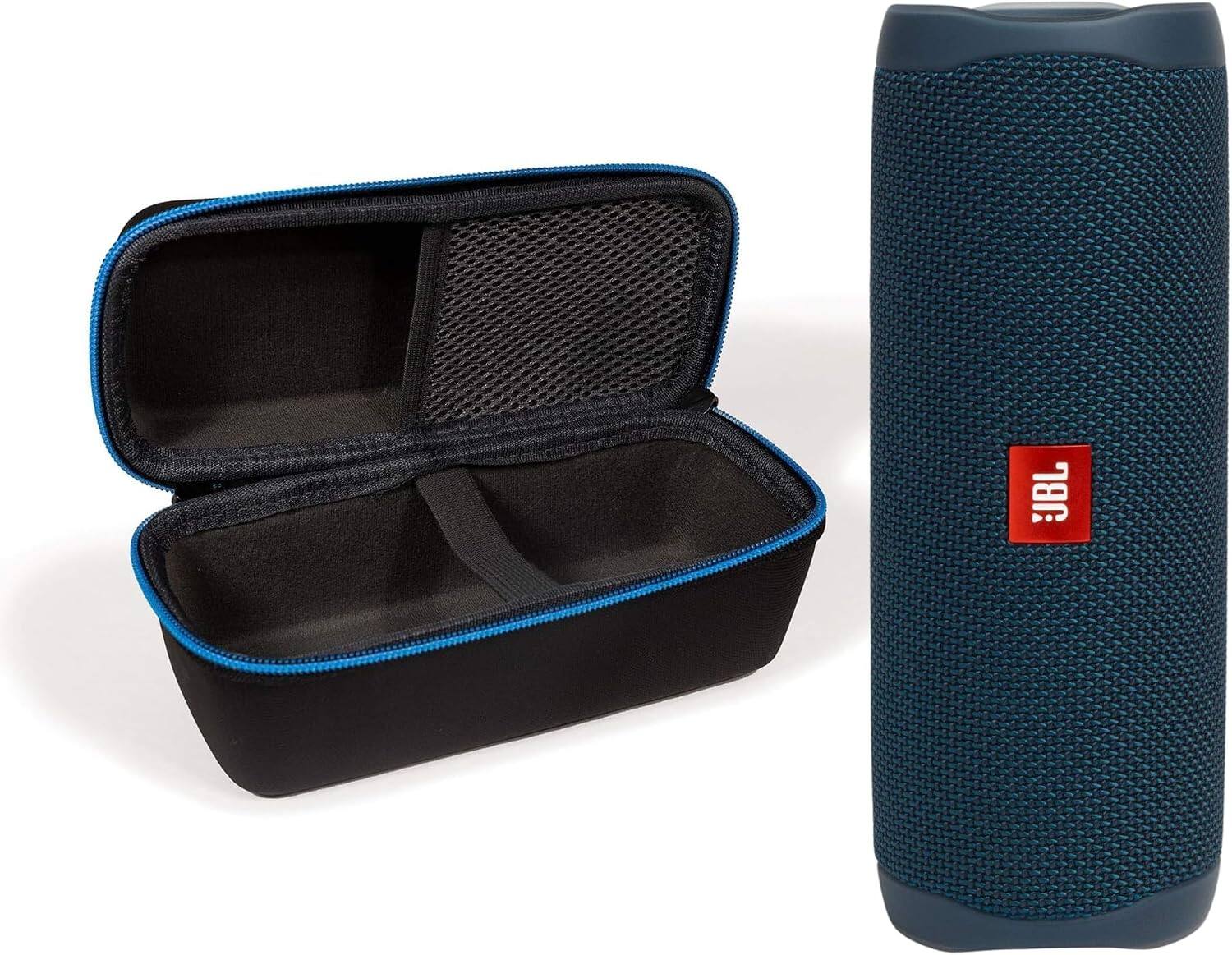 Front. JBL - JBL Flip 5 (Blue) + Bundle with divvi! Protective Hardshell Case.